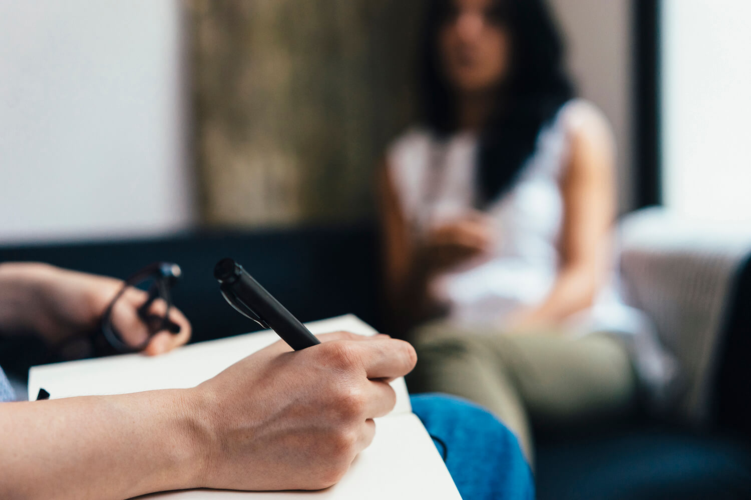 Blurred Image Of Woman In Therapy