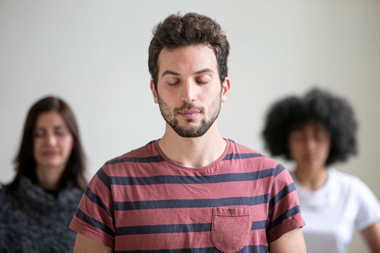 3 People In Meditation Class