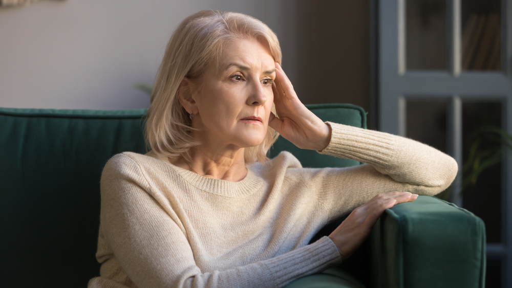 older woman sad from a bereavement