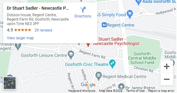 Map of our clinic in Gosforth