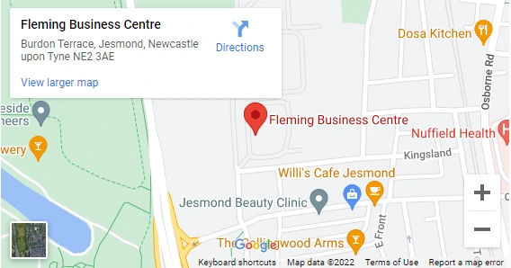 Map of our clinic in Jesmond